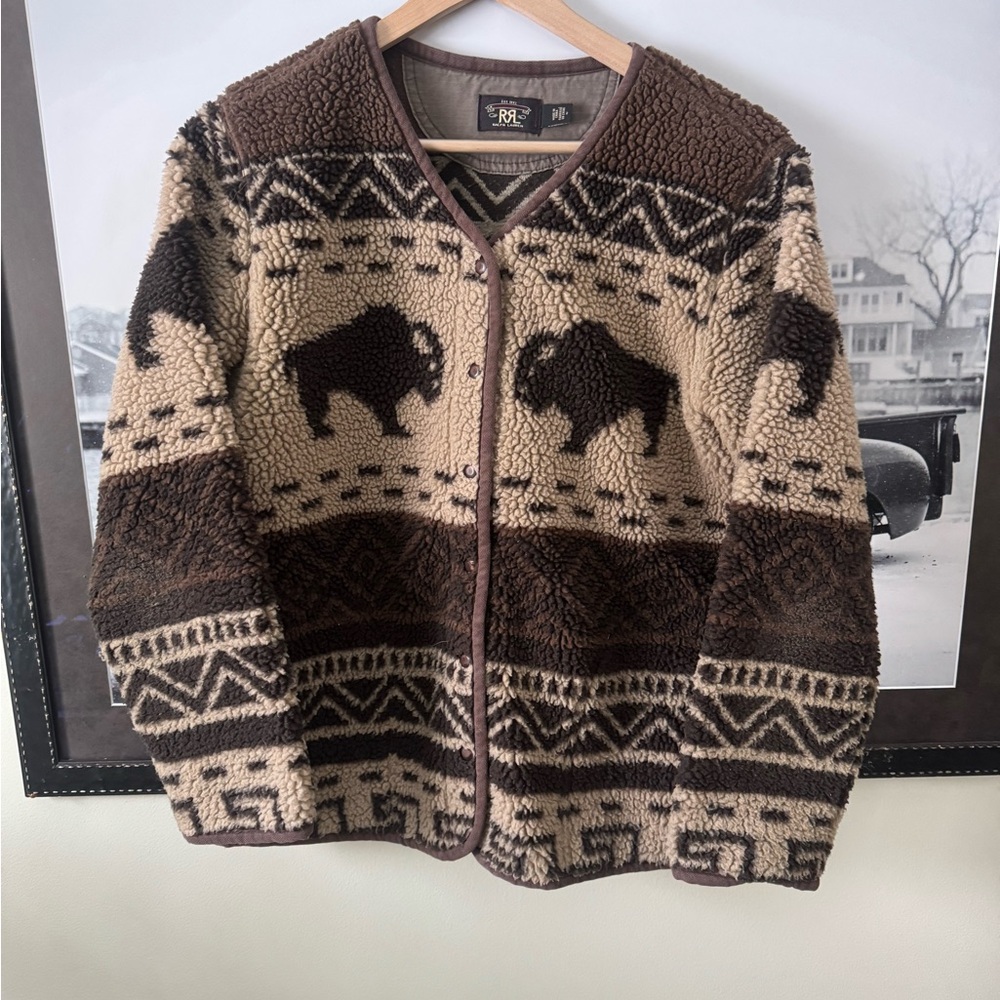 Double RL RRL Buffalo Fleece Jacket - Liner S